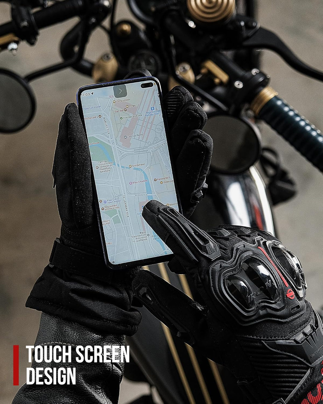 IRON JIA'S Winter Motorradhandschuhe Herren CEZertifizierung Wasserdichter und Warmer 3M Baumwolle S