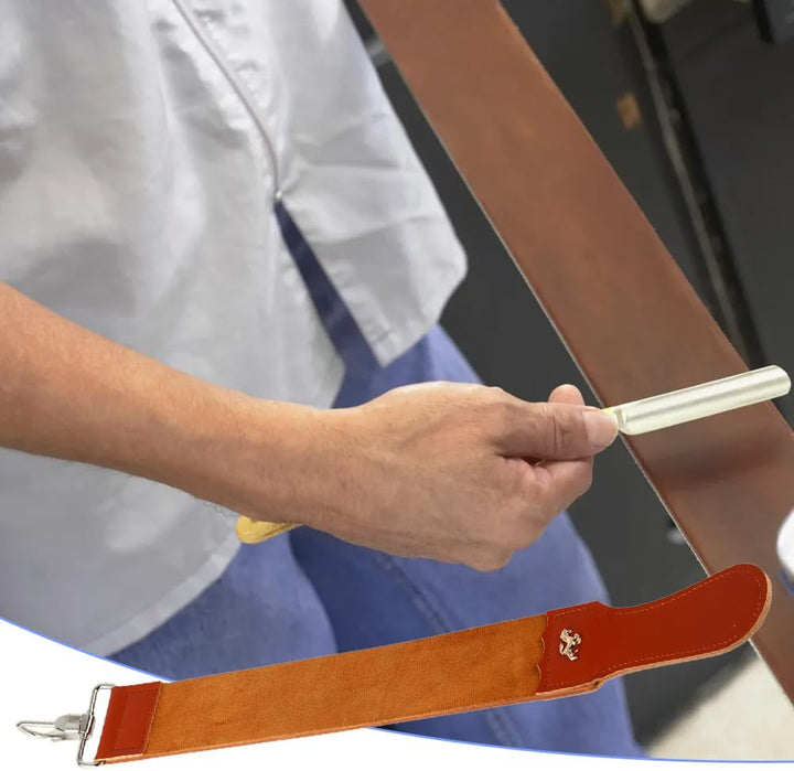 Leder Streichriemen Schärfen, Barber Straight Razor Strap Folding Sharpener Schärfset Lederriemen, H
