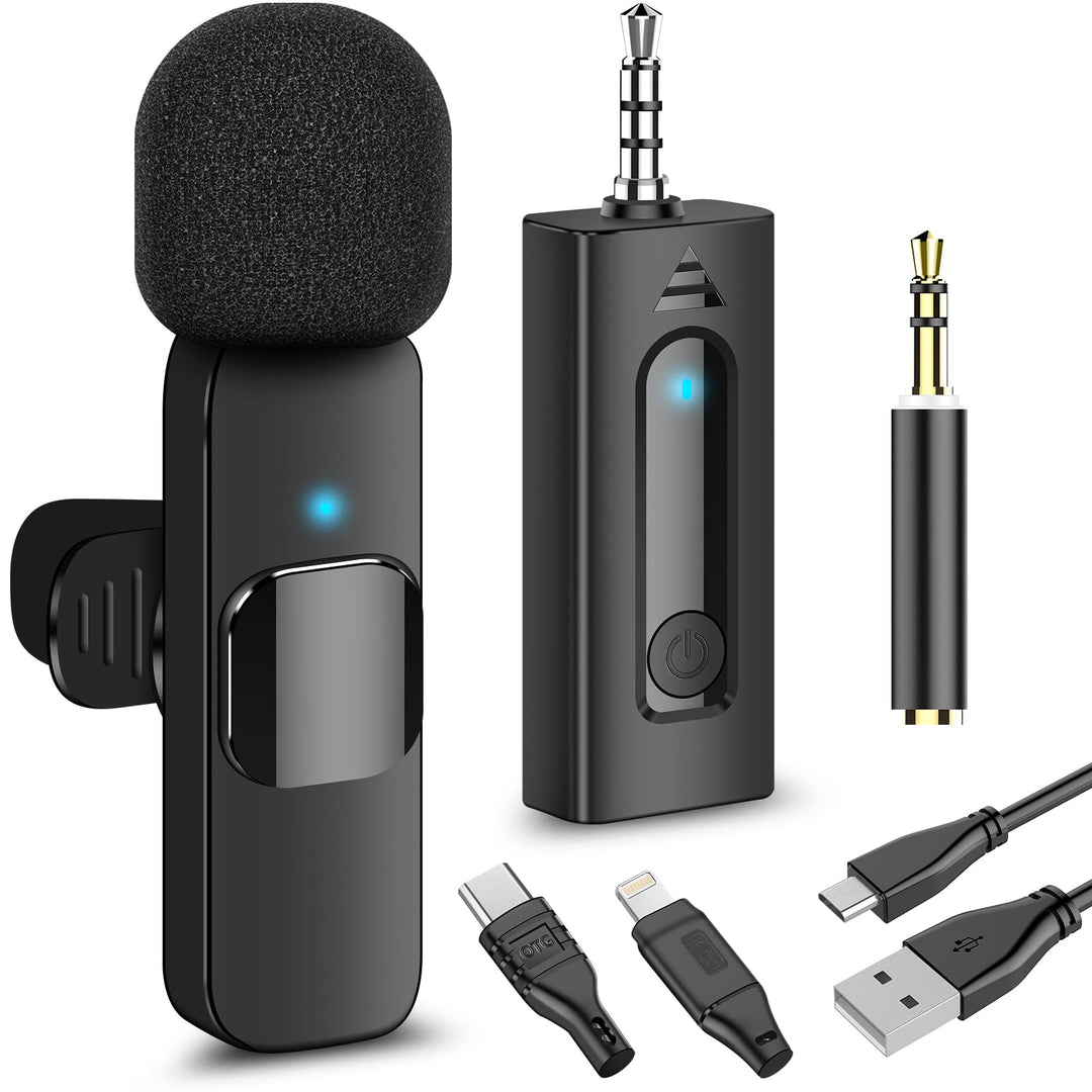 Wireless Professionelles Lavalier-Mikrofon für iPhone, Android Handys, Kameras - Kabelloses, omnidir