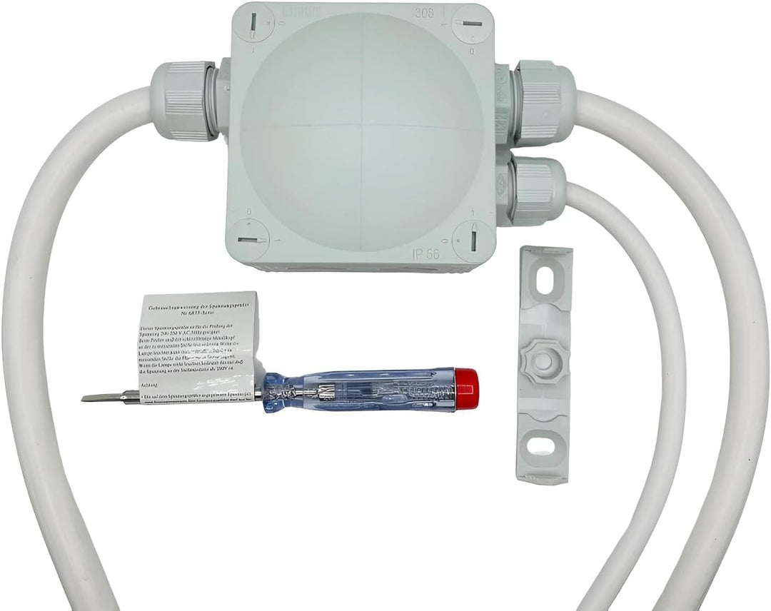 Küchenanschlussbox-Set, Splitter-Box mit 1m Kabel - Küchenanschlussverteiler 3-fach zum Anschluss vo