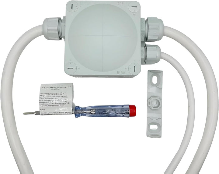 Küchenanschlussbox-Set, Splitter-Box mit 1m Kabel - Küchenanschlussverteiler 3-fach zum Anschluss vo