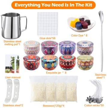 MAISITOO Kerzenherstellung Kit,DIY Kerzenherstellung Zubehör,Duftkerze Geschenke Set einschliesslich
