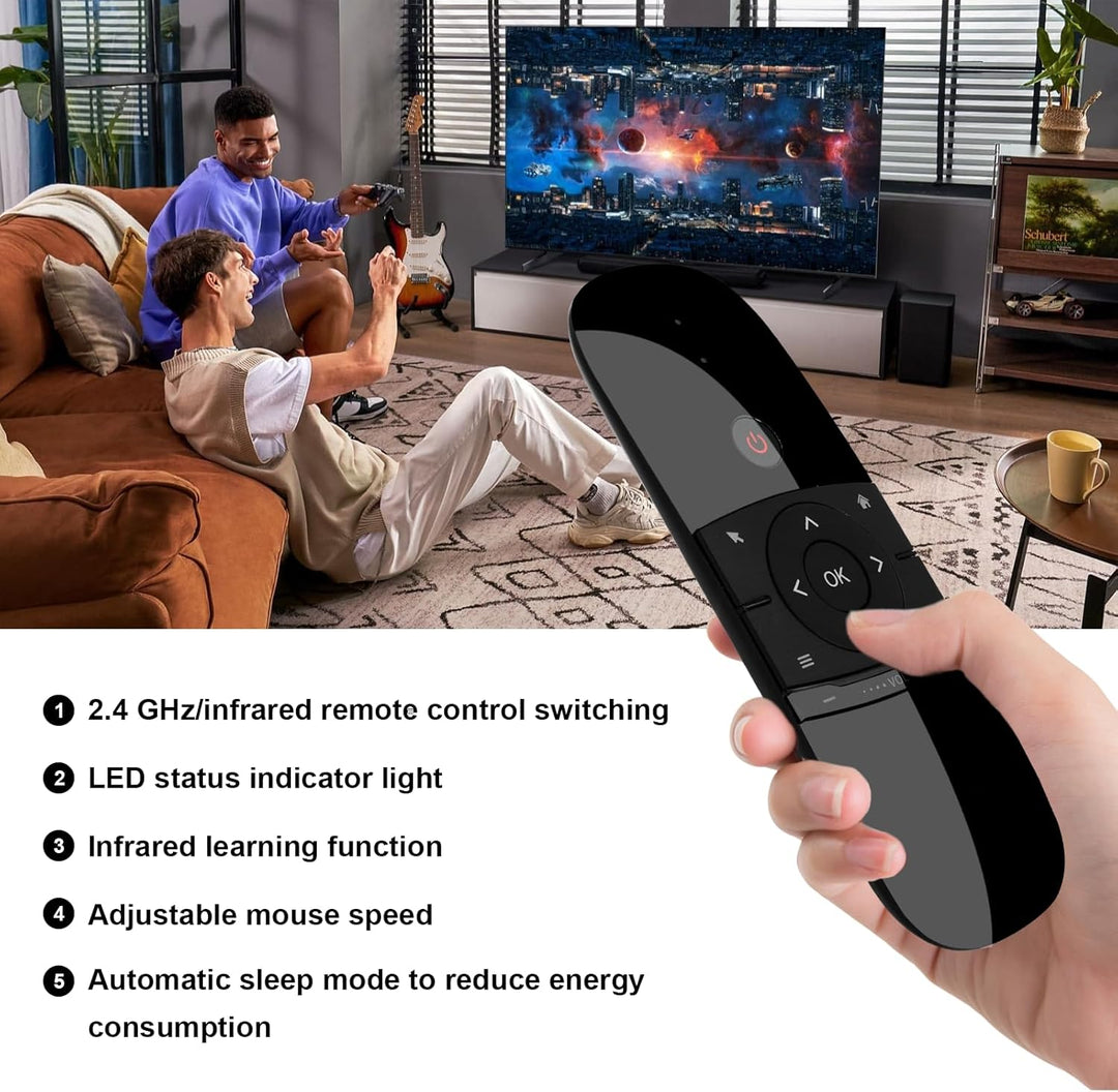 Air Mouse Fernbedienung mit IR-Lernfunktion, 2.4G Air Mouse Remote Control mit Tastatur und Maus Fun