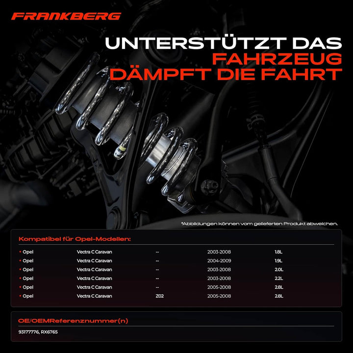 Frankberg 2x Federn Fahrwerksfeder Hinterachse Kompatibel mit Vectra C Caravan Z02 2003-2009 Replace