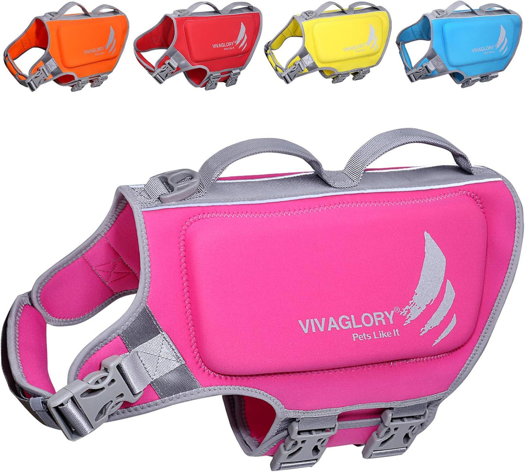 VIVAGLORY High Buoyancy Schwimmweste Hund, Rettungsweste, Hundeschwimmweste für Bootfahren, Schwimmh