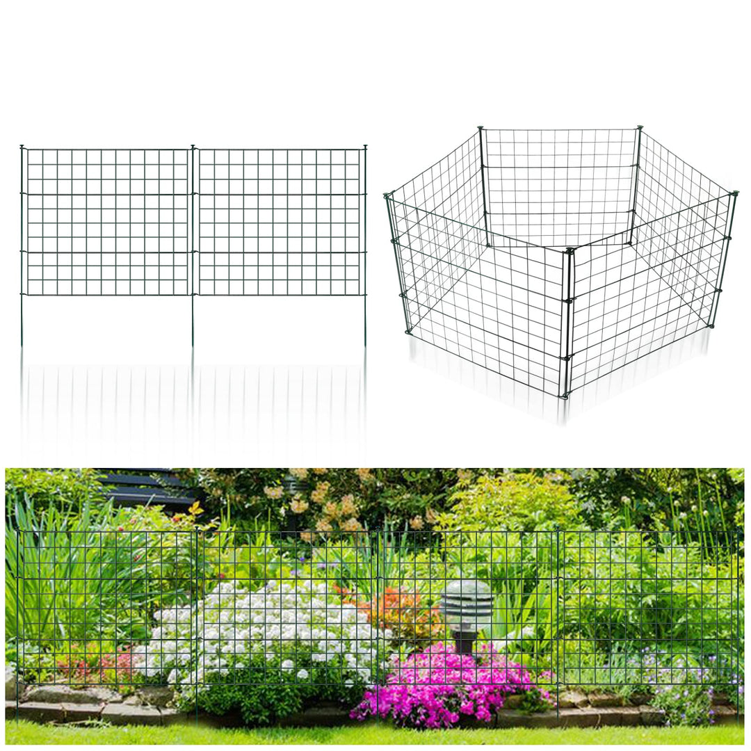 Randaco Teichzaun Gartenzaun 5tlg Set, Gartenzäune Dekorative mit 11 Zaunelemente-5 Zaunelemente und