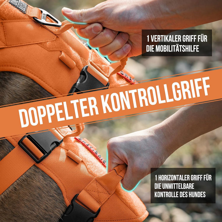 OneTigris Hundegeschirr, T-Bone Taktisches Geschirr mit 2 Griff Ausbruchsicher Einstellbar Brustgesc