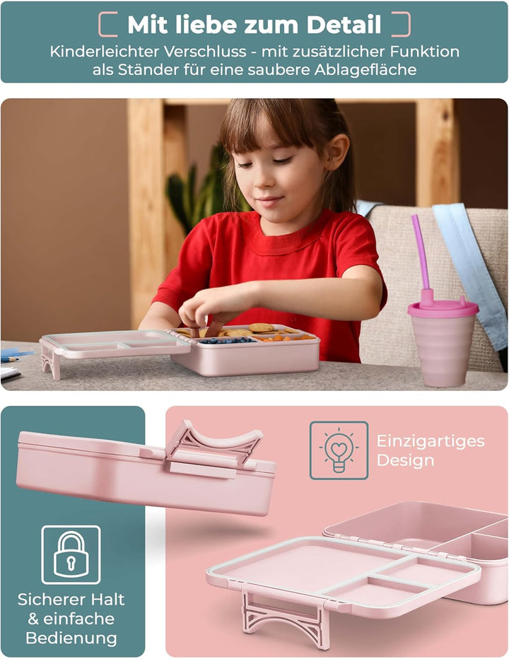 My Vesperbox® Brotdose für Kinder mit Fächern Liv [MADE IN GERMANY] - Lunchbox mit Trennfächern - Be