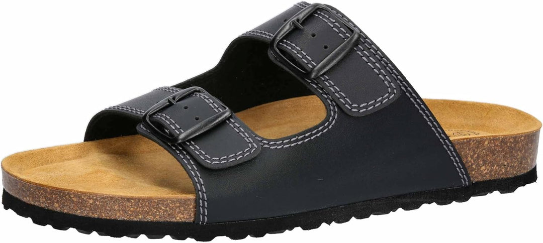 Lico Herren Bioline Man Pantoletten 36 EU Dunkelschwarz, 36 EU Dunkelschwarz