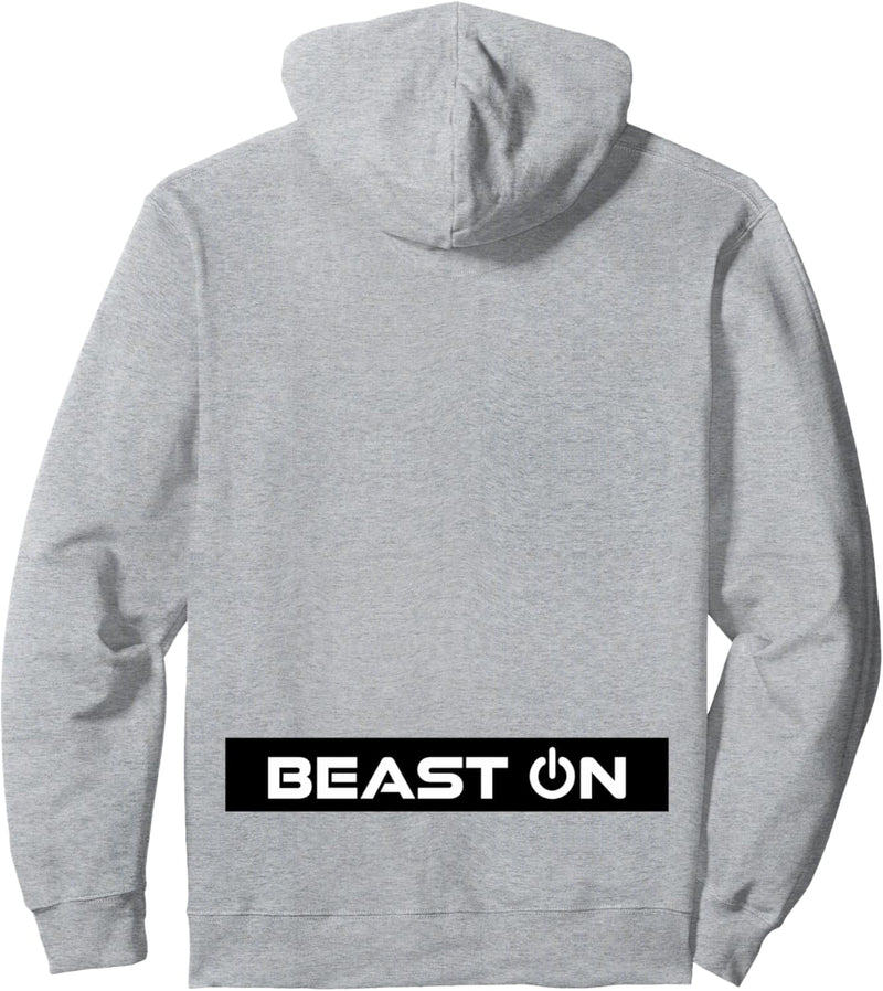 Beast ON Rücken Motiv Fitness Gym Motivation schwarze Farbe Pullover Hoodie