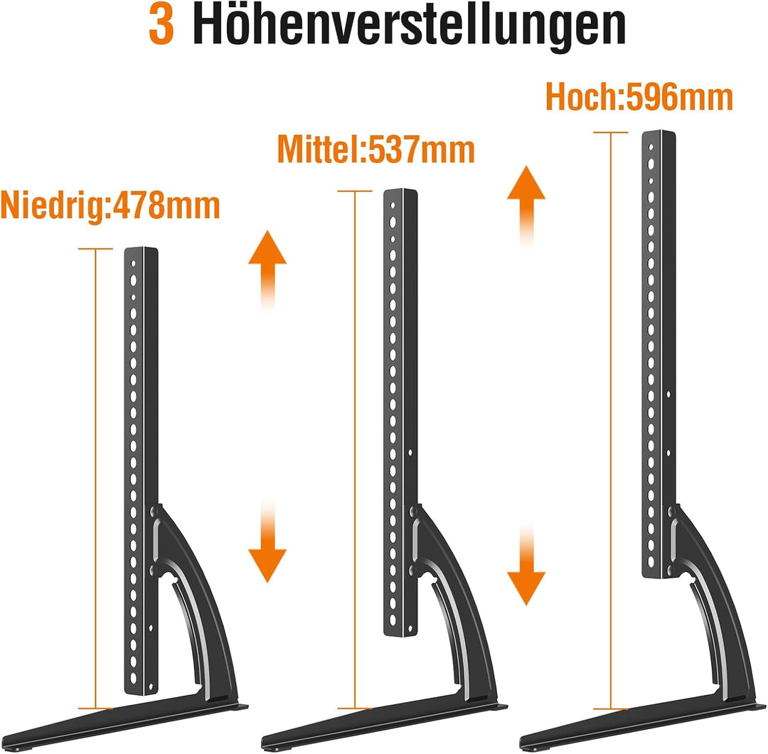 ELIVED Universal TV Ständer, TV Standfüsse für die meisten 27-55 Zoll LCD LED Fernseher bis zu 40KG,