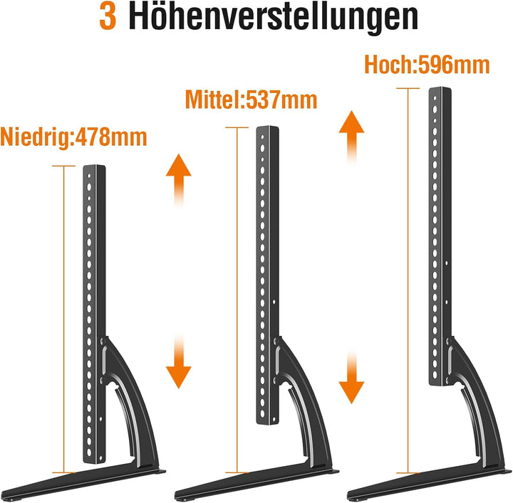 ELIVED Universal TV Ständer, TV Standfüsse für die meisten 27-55 Zoll LCD LED Fernseher bis zu 40KG,