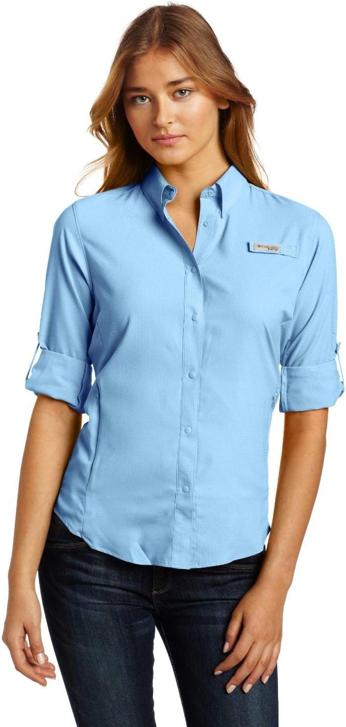 Columbia Damen Women’s PFG Tamiami™ Ii Long Sleeve Shirt Tamiami II Langarmshirt (1er Pack) S Blau,