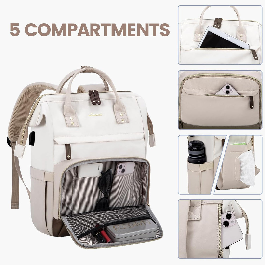 LOVEVOOK Rucksack Damen Laptop Rucksäcke mit Laptopfach 15.6 Zoll Schulrucksack Mädchen Teenager Sch