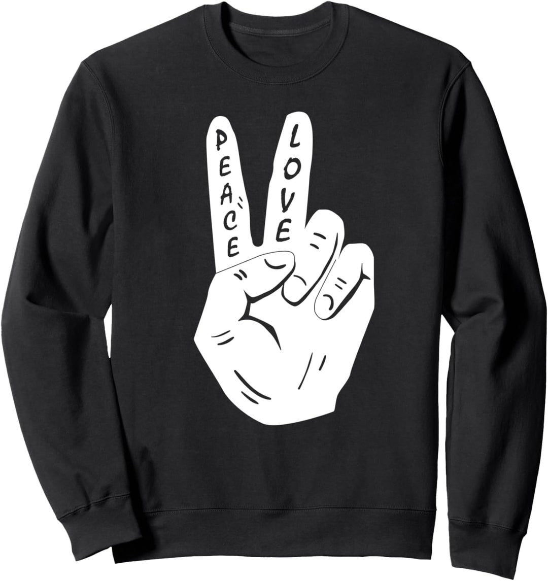 Peace-Hand-Schild Love Hippy Retro 70er 60er Jahre Love Freely Sweatshirt