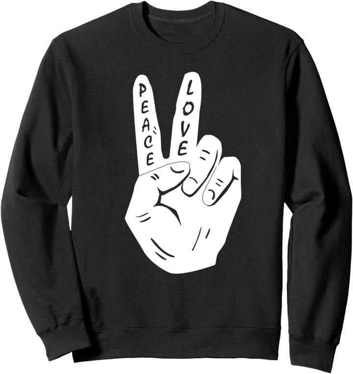 Peace-Hand-Schild Love Hippy Retro 70er 60er Jahre Love Freely Sweatshirt