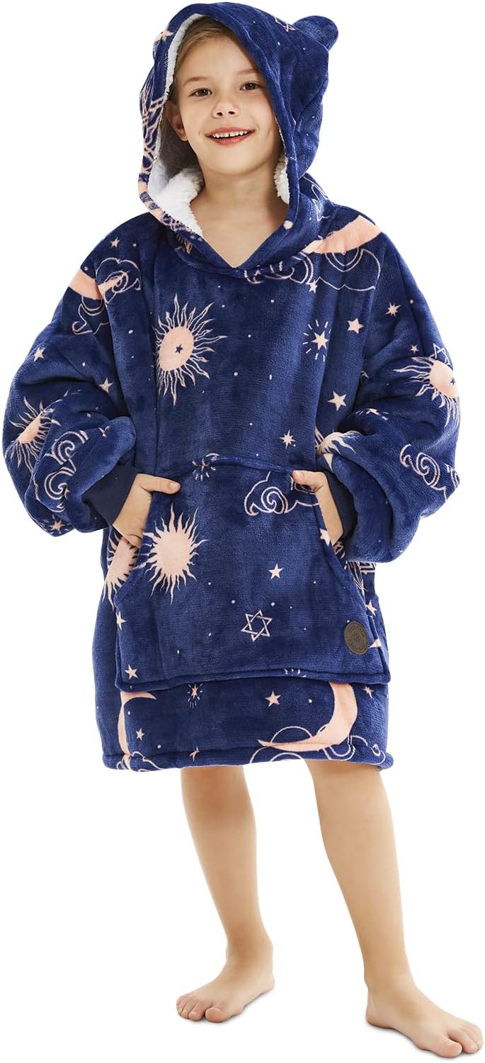 THREE POODLE Decken Hoodie, Oversize Hoodie Decken Pullover Kuschelpullover für Damen Herren Kinder,