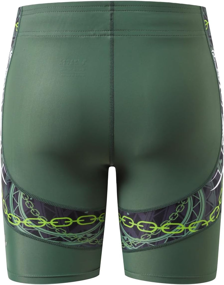 HUGE SPORTS Herren Splice Schwimmhose Kompression Jammer Lang Wilde Serie S Bär Grün, S Bär Grün