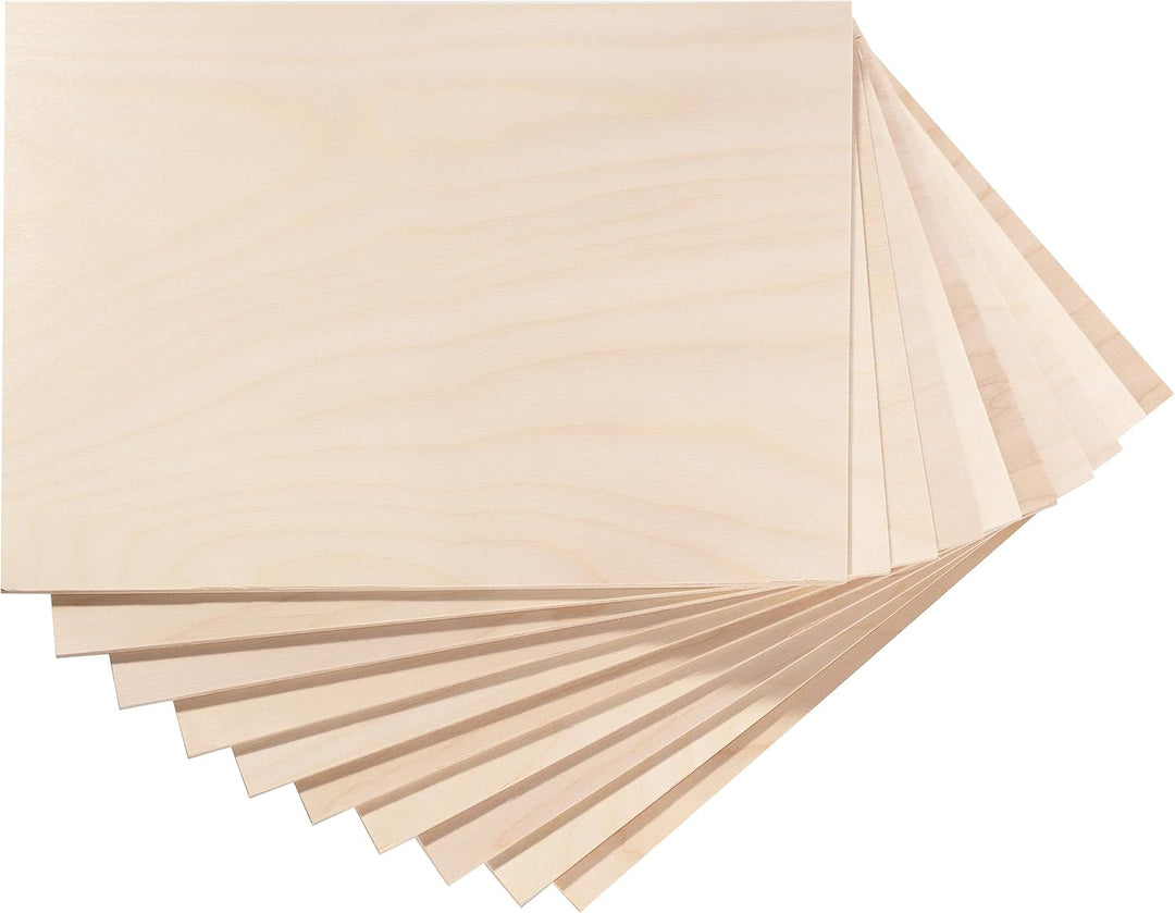 Creative Deco 10 x A4 Sperrholzplatte 3mm | 300 x 210 mm | Birkensperrholz Laserfähig Dünne Holz-Zus