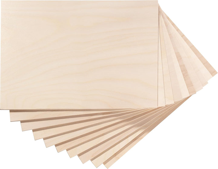 Creative Deco 10 x A4 Sperrholzplatte 3mm | 300 x 210 mm | Birkensperrholz Laserfähig Dünne Holz-Zus