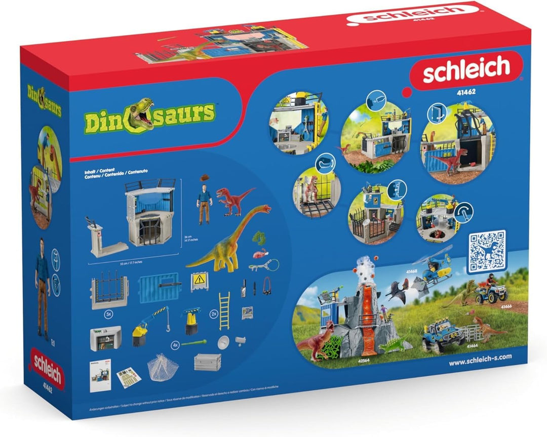 schleich 41462 Grosse Dino-Forschungsstation, für Kinder ab 5-12 Jahren, DINOSAURS - Spielset neue V