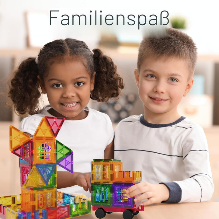 Desire Deluxe Magnetische Fliesen Bausteine Set Spielzeug für Mädchen & Jungen ab 3 Jahren – Pädagog