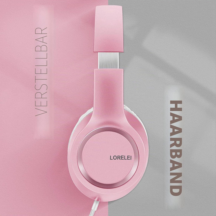 LORELEI X8 Over-Ear-Kopfhörer mit Mikrofon mit 1,45 m verwicklungsfreier Nylonschnur und 3,5-mm-Stec