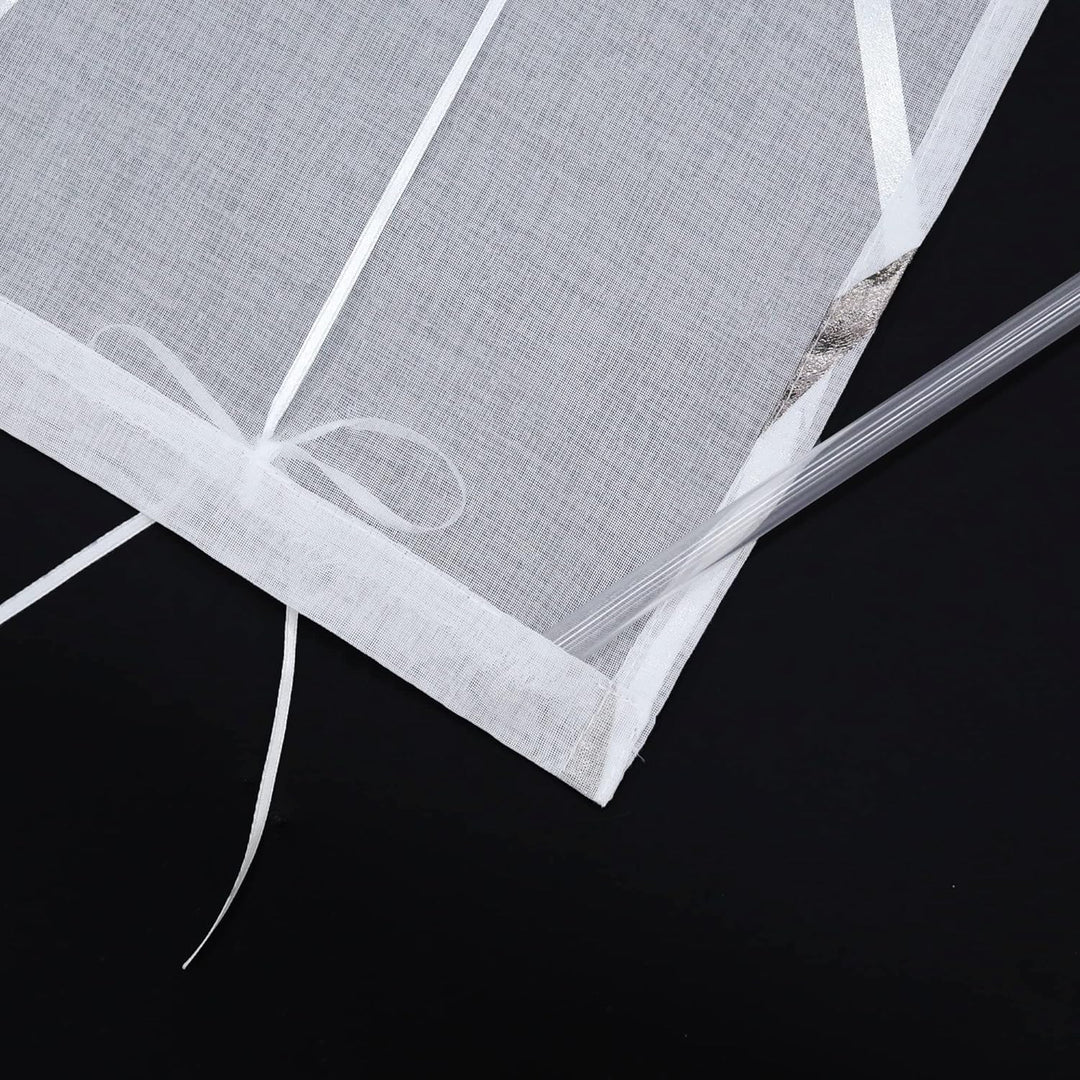 CORLIF Raffrollo mit Ösen Gardinen Küche Raffgardinen Transparent Ösenrollo Vorhänge Mit Wellen-Druc