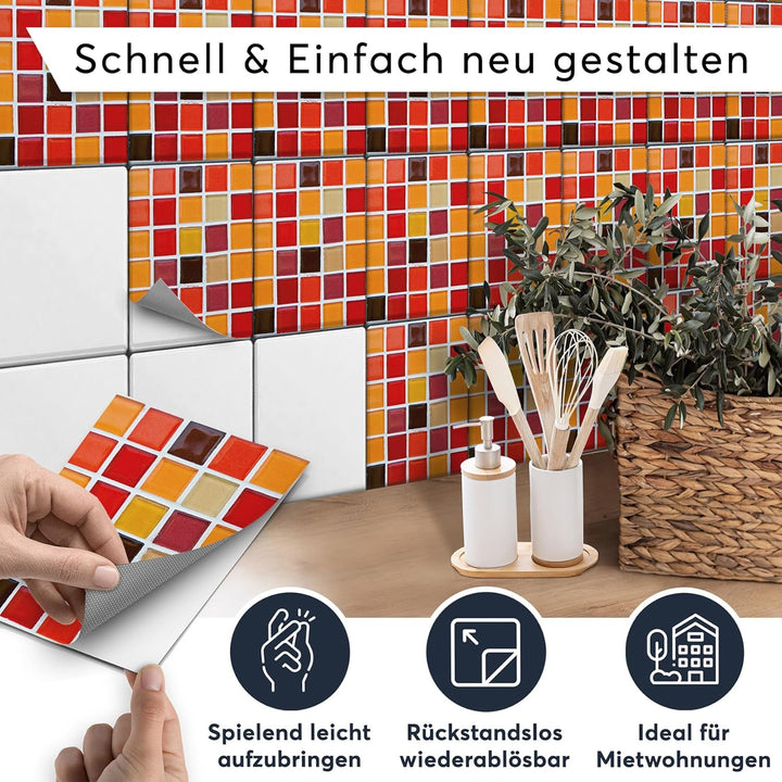 CREATISTO Klebefliesen Stickerfliesen Fliesenfolie - Hochwertige Aufkleber Sticker für Fliesen I Kle