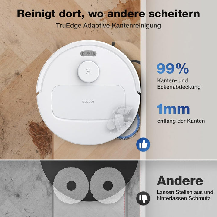 ECOVACS DEEBOT N30 PRO Omni Saugroboter mit Wischfunktion, 10.000 Pa Saugleistung, ZeroTangle 2.0-Te