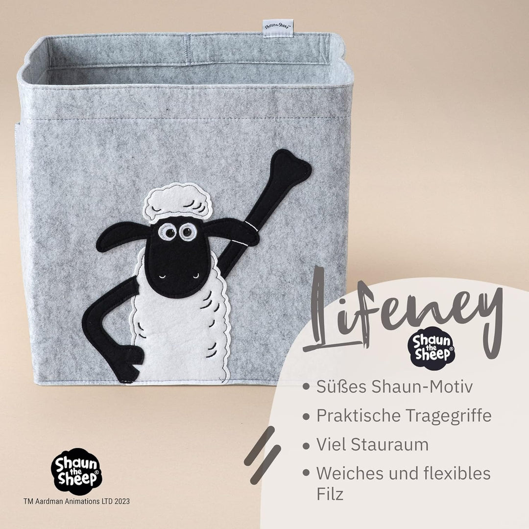 meets Shaun das Schaf Aufbewahrungsbox für Kinder – Filz-Box mit dem kultigen Schaf zum Verstauen vo