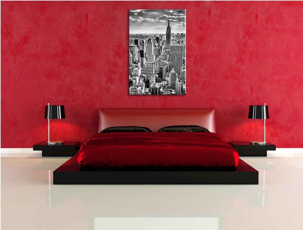 Pixxprint New York bei Tag als Leinwandbild/Grösse: 100x70 cm/Wandbild/Kunstdruck/fertig bespannt, 1