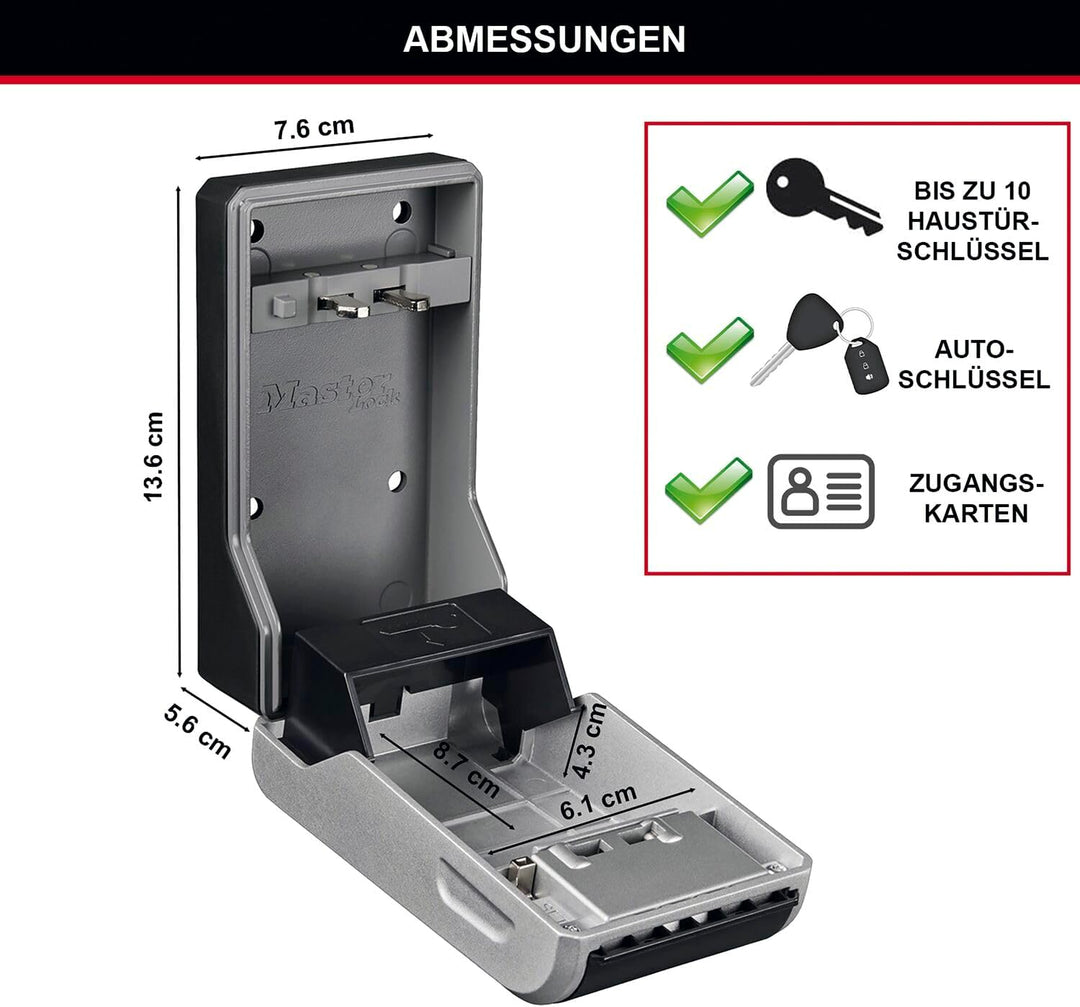 Master Lock Schlüsseltresor mit neuem innovativen Design, grossem Fassungsvermögen und hoher Sicherh