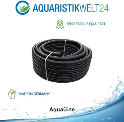 AquaOne Teichschlauch Spiralschlauch 50 mm 2' 5 Meter schwarz Top Qualität Rolle pvc lichtundurchläs