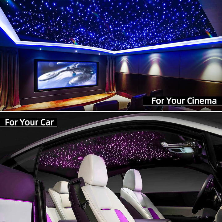 32W Twinkle Sternenhimmel Auto, 800pcs of (0.75+1.0+1.5mm)*4m Sternenhimmel Glasfaser RGBW Bluetooth