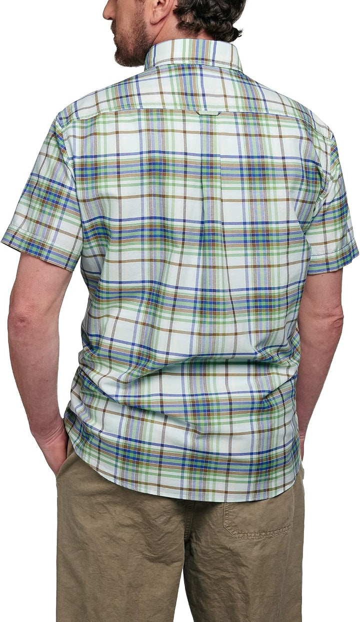 ETERNA Kurzarm Hemd, Regular fit, Upcycling Shirt, Oxford kariert W42, Länge kurzarm Grün, W42, L&amp;