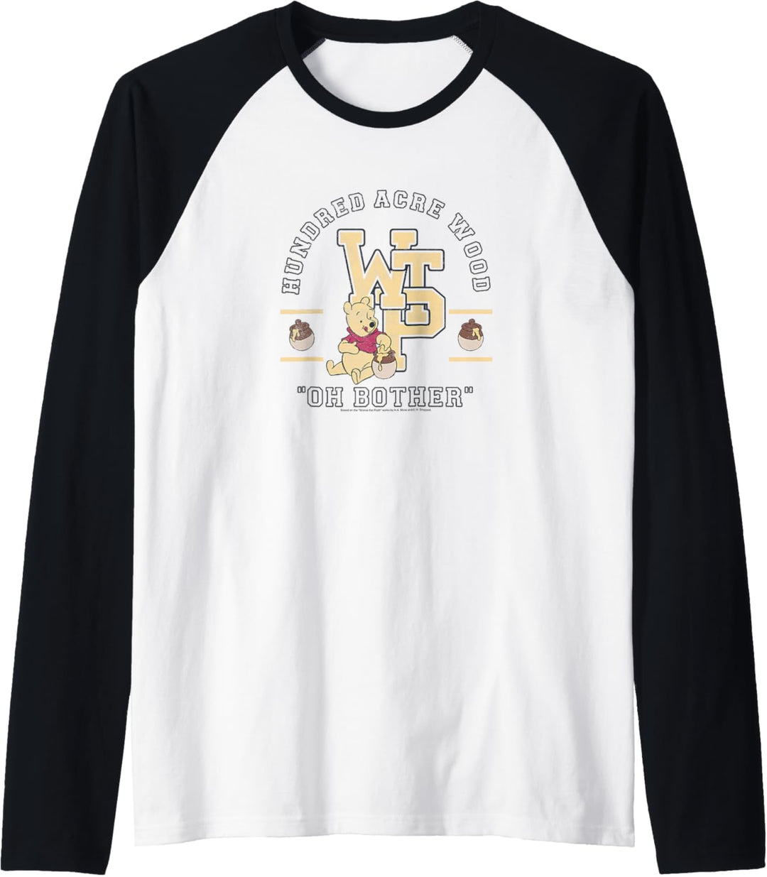 Disney Winnie The Pooh With Honey Pot Collegiate Oh Bother Raglan