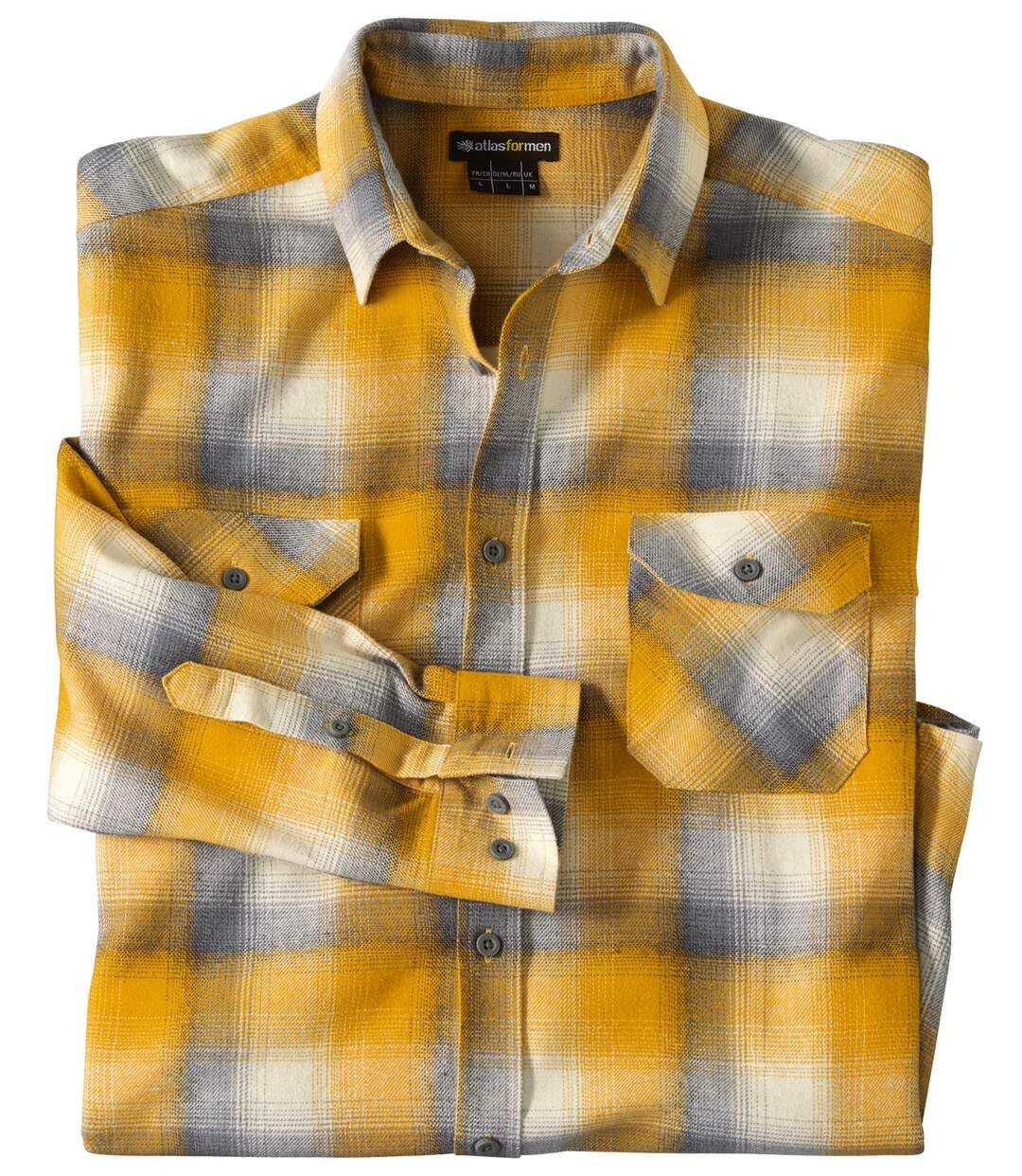 ATLAS FOR MEN - Kariertes Hemd aus Flanell - Langärmelig - Verfügbar in grossen Grössen von M bis 5X
