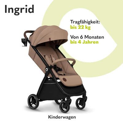 LIONELO INGRID Kinderwagen bis 22 kg von 6 Monaten bis 4 Jahren Grosse 360° schwenkbare Räder Volle