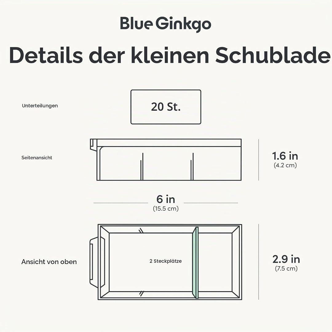 BLUE GINKGO Kleiner Aufbewahrungsschrank mit 20 Schubladen – stapelbare Perlen- und Bastelaufbewahru