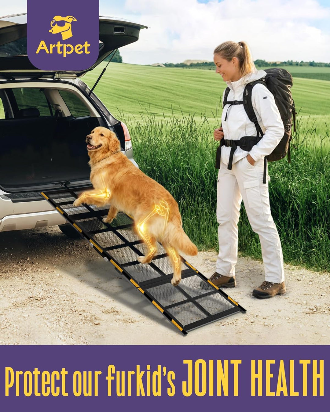 Extra Lange Hunderampe Auto Klappbar für Grosse Hunde 190 cm – Stabil Autorampe für Hunde, Einstiegs