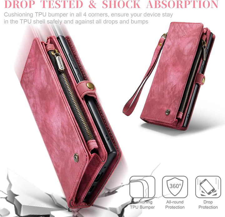 UFinetech 2-in-1 Luxus Samsung Galaxy Note 20 Hülle Case Tasche Magnetische Gute Flip Kartenfach Ket