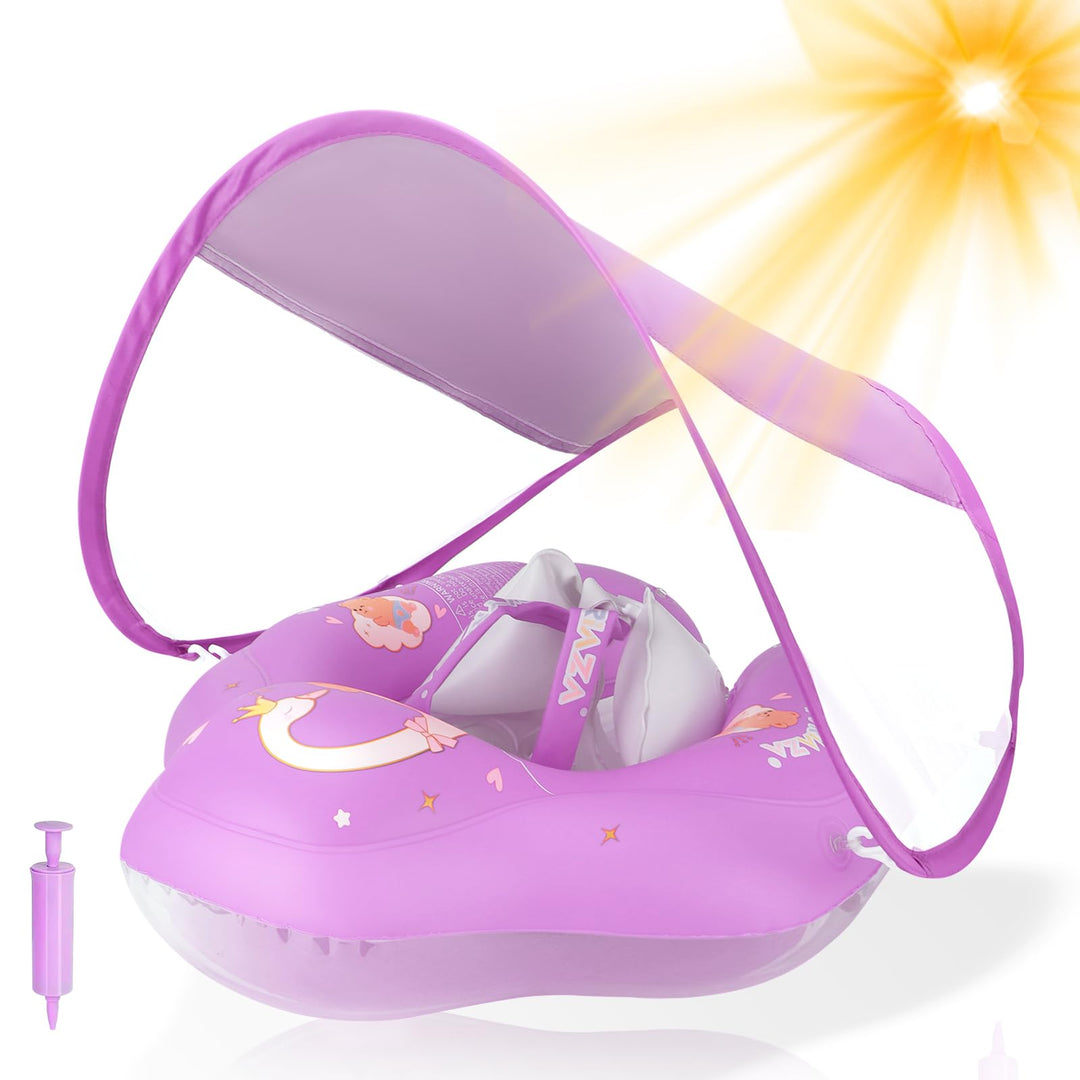 Schwimmring Baby mit Abnehmbarem Sonnendach, Baby Schwimmring ab 3-6-36 Monate, Schwimmhilfe Schwimm
