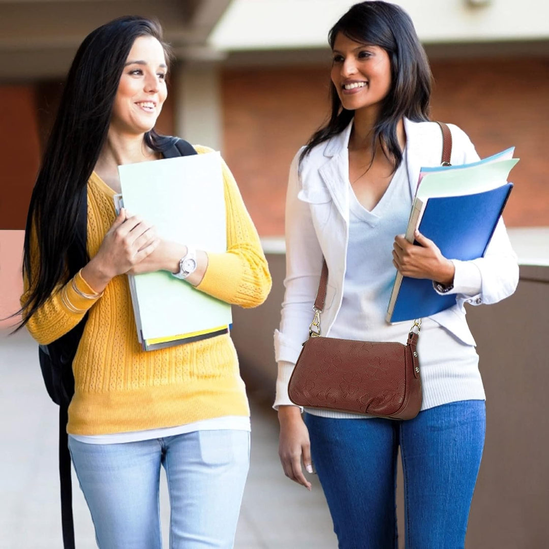 HAWEE Damen Handy Umhängetasche Leder Klein Crossbody Schultertasche mit Verstellbar Abnehmbar Schul