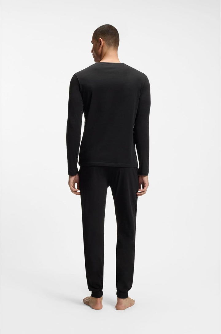 BOSS Herren Mix&Match LS-Shirt R Regular-Fit Longsleeve aus Stretch-Baumwolle mit Logo-Stickerei Sch