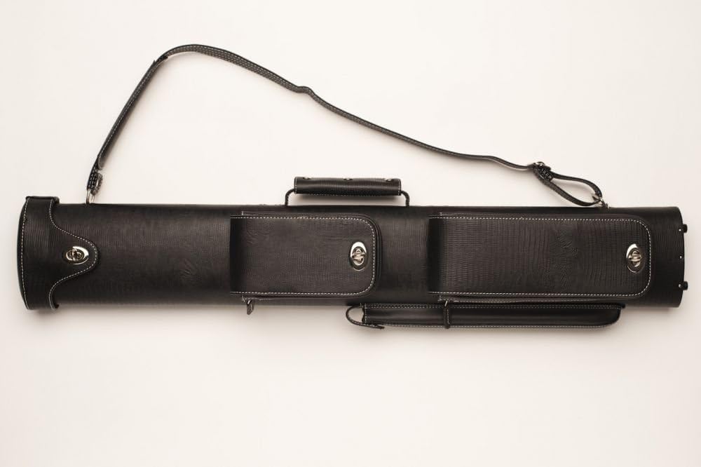 CUEL Billard-Köcher „Hustler Black 2/4“ für Pool-Billard-Queues, schwarz, aus feinem Kunstleder, mit