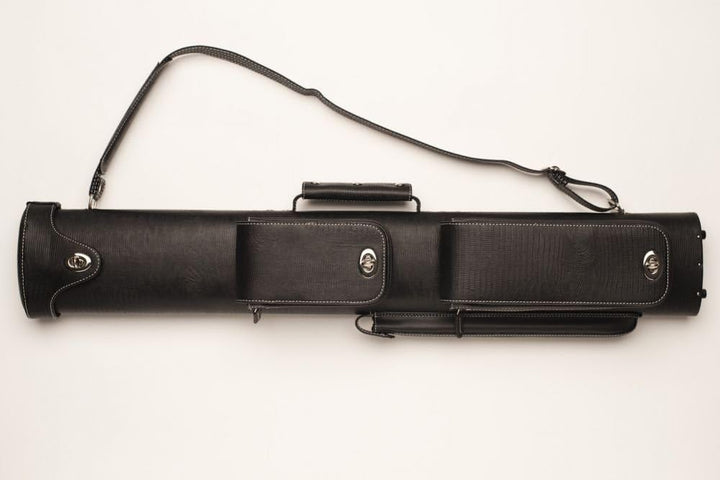 CUEL Billard-Köcher „Hustler Black 2/4“ für Pool-Billard-Queues, schwarz, aus feinem Kunstleder, mit