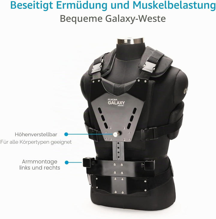 FLYCAM GLXY-AV Galaxy Doppelarm und Weste, mit Steadycam, für Hand-Stabilisator für Videokamera, Cam