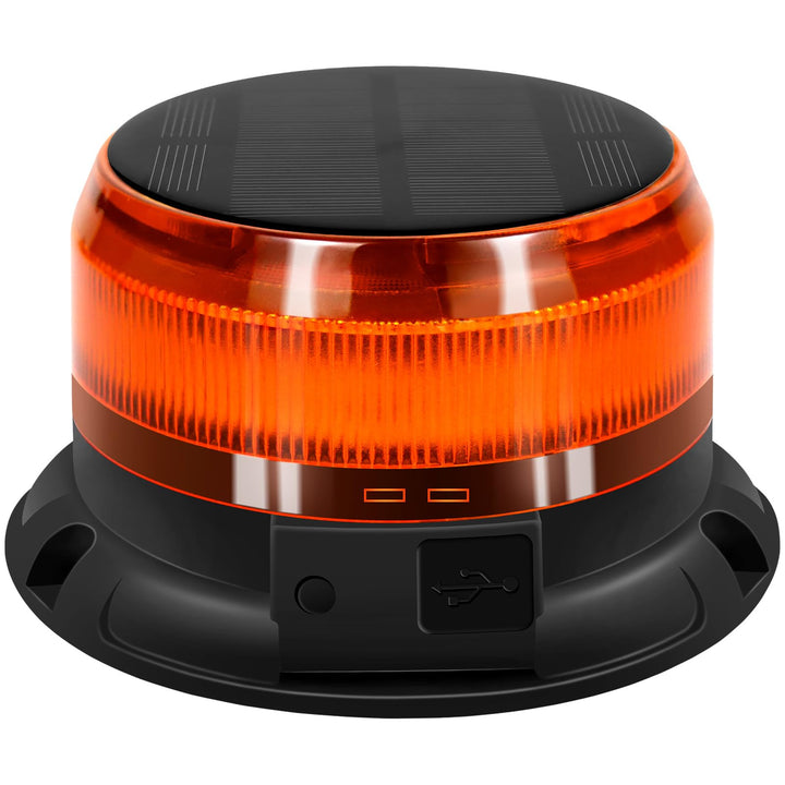 antom rundumleuchte akku Solarenergie 9 Blitzmuster 12V 24V Gelb Warnleuchte led magnet mit 1 Meters
