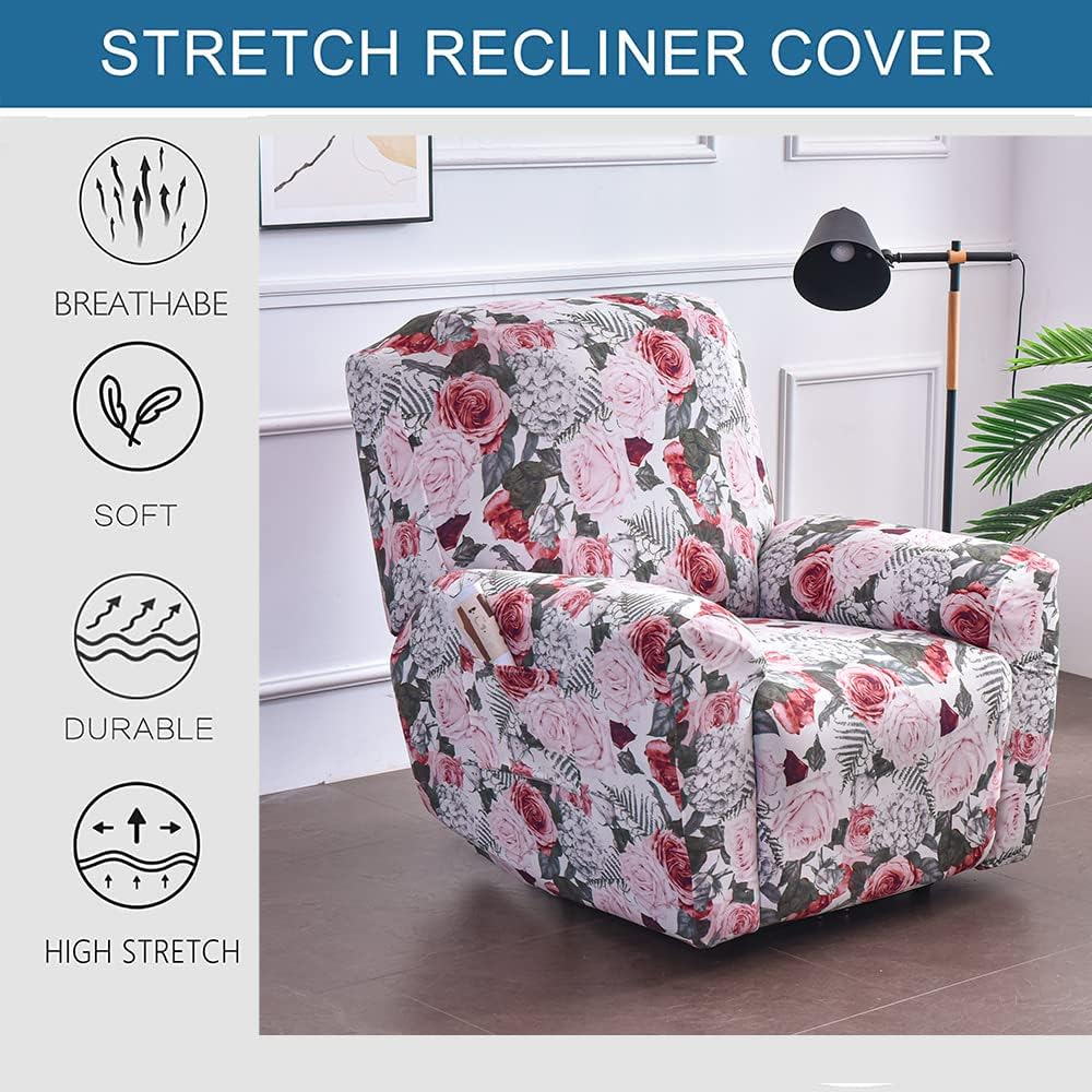Sessel überzug Liegebezüge Stretch Sesselschoner relaxsessel Sesselbezüge 4 Stück Liegeschutz Sessel